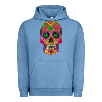 Pigment Pebble Blue sugar skull Urban Hoodie - FaDigitalArtStudio