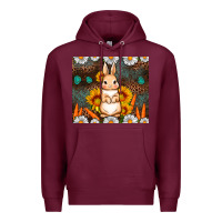 Burgundy Rabbit daisy sunflower leopard 20oz tumbler Premium Hoodie - Neo Western