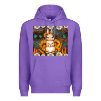Purple Rabbit daisy sunflower leopard 20oz tumbler Premium Hoodie - Neo Western
