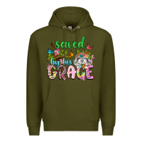 Army Green Saved by his grace Premium Hoodie - Neo Western