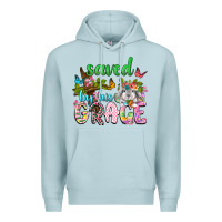 Blue Mist Saved by his grace Premium Hoodie - Neo Western