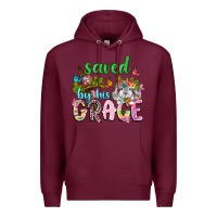 Burgundy Saved by his grace Premium Hoodie - Neo Western