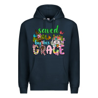 Navy Saved by his grace Premium Hoodie - Neo Western