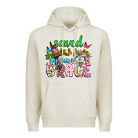 Oatmeal Heather Saved by his grace Premium Hoodie - Neo Western