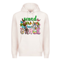 Pale Pink Saved by his grace Premium Hoodie - Neo Western
