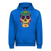 Cobalt sugar skull Urban Hoodie - FaDigitalArtStudio