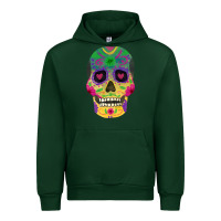 Forest Green sugar skull Urban Hoodie - FaDigitalArtStudio
