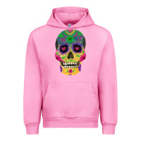 Fuchsia Pink sugar skull Urban Hoodie - FaDigitalArtStudio