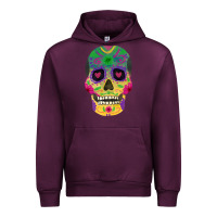 Mauve Wine sugar skull Urban Hoodie - FaDigitalArtStudio