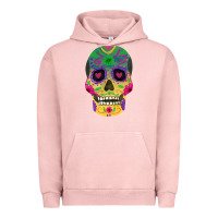 Pigment Salmon sugar skull Urban Hoodie - FaDigitalArtStudio