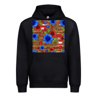 Black patriotic flowers seamless pattern Urban Hoodie - HRA Design Shop