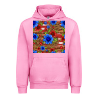 Fuchsia Pink patriotic flowers seamless pattern Urban Hoodie - HRA Design Shop