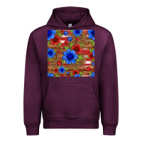 Mauve Wine patriotic flowers seamless pattern Urban Hoodie - HRA Design Shop