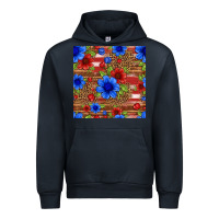 Navy patriotic flowers seamless pattern Urban Hoodie - HRA Design Shop