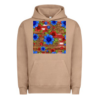 Pigment Burro patriotic flowers seamless pattern Urban Hoodie - HRA Design Shop