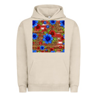 Pigment French Oak patriotic flowers seamless pattern Urban Hoodie - HRA Design Shop