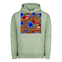 Pigment Oil Green patriotic flowers seamless pattern Urban Hoodie - HRA Design Shop