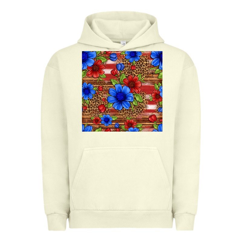 Patriotic Flowers Seamless Pattern Urban Hoodie by HRA Design Shop | Teevron