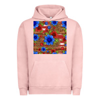 Pigment Salmon patriotic flowers seamless pattern Urban Hoodie - HRA Design Shop