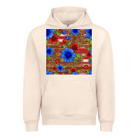 Sandshell patriotic flowers seamless pattern Urban Hoodie - HRA Design Shop