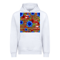 White patriotic flowers seamless pattern Urban Hoodie - HRA Design Shop