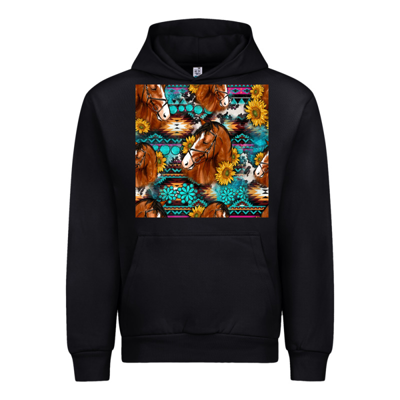 Sunflower Horses Seamless Pattern Urban Hoodie by HRA Design Shop | Teevron
