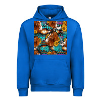 Cobalt sunflower horses seamless pattern Urban Hoodie - HRA Design Shop