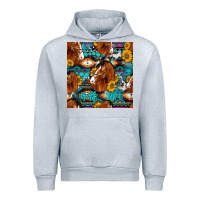 Heather Grey sunflower horses seamless pattern Urban Hoodie - HRA Design Shop