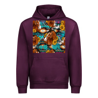 Mauve Wine sunflower horses seamless pattern Urban Hoodie - HRA Design Shop