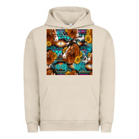 Pigment French Oak sunflower horses seamless pattern Urban Hoodie - HRA Design Shop