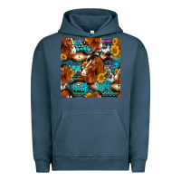 Pigment Midnight Navy sunflower horses seamless pattern Urban Hoodie - HRA Design Shop
