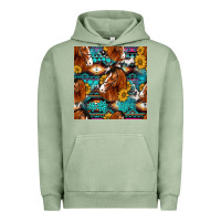 Pigment Oil Green sunflower horses seamless pattern Urban Hoodie - HRA Design Shop
