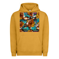 Pigment Peanut Butter sunflower horses seamless pattern Urban Hoodie - HRA Design Shop