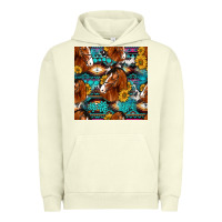 Pigment Pistachio sunflower horses seamless pattern Urban Hoodie - HRA Design Shop