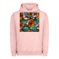 Pigment Salmon sunflower horses seamless pattern Urban Hoodie - HRA Design Shop