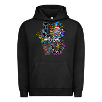 Pigment Black love autism Urban Hoodie - SublimationCraftShop
