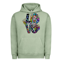 Pigment Oil Green love autism Urban Hoodie - SublimationCraftShop