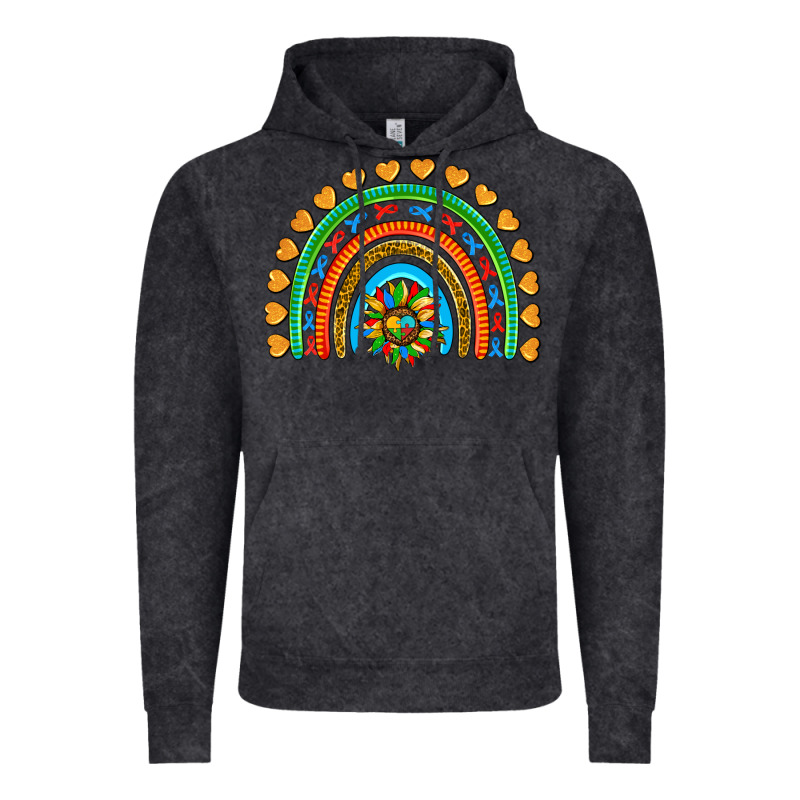 Autism Heart Ribbon Rainbow Vintage Hoodie by AdoDesignShop | Teevron