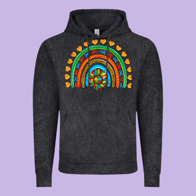 Autism Heart Ribbon Rainbow Vintage Hoodie Designed By Adodesignshop