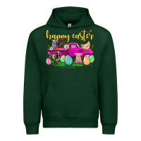 Forest Green happy easter truck with farm animal Urban Hoodie - Neo Western