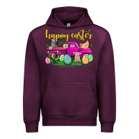 Mauve Wine happy easter truck with farm animal Urban Hoodie - Neo Western