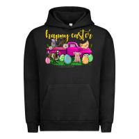Pigment Black happy easter truck with farm animal Urban Hoodie - Neo Western