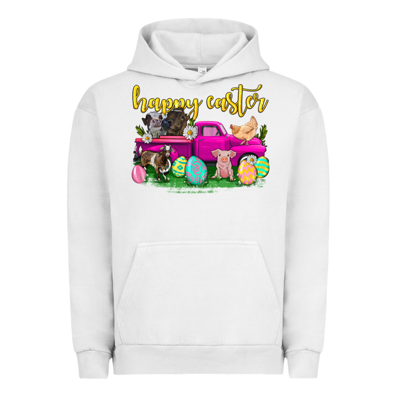 Happy Easter Truck With Farm Animal Urban Hoodie by Neo Western | Teevron