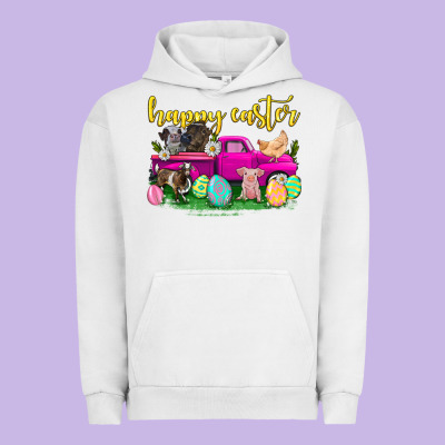 Happy Easter Truck With Farm Animal Urban Hoodie Designed By Neo Western