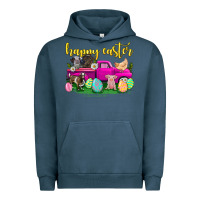 Pigment Midnight Navy happy easter truck with farm animal Urban Hoodie - Neo Western