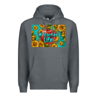 Rock teacher life skinny metal can holder Premium Hoodie - HRA Design Shop