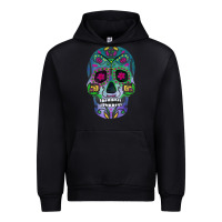 Black sugar skull Urban Hoodie - FaDigitalArtStudio