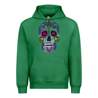 Emerald sugar skull Urban Hoodie - FaDigitalArtStudio