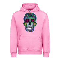 Fuchsia Pink sugar skull Urban Hoodie - FaDigitalArtStudio