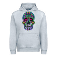Heather Grey sugar skull Urban Hoodie - FaDigitalArtStudio